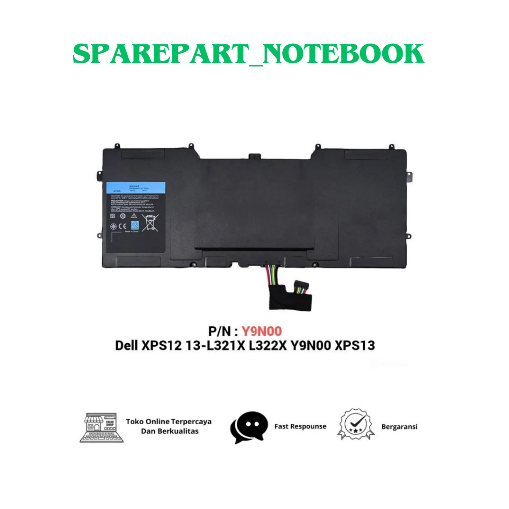 Baterai Dell Y9N00 XPS 12 XPS 13 XPS 12-9Q33 P20S P20S002 XPS 13