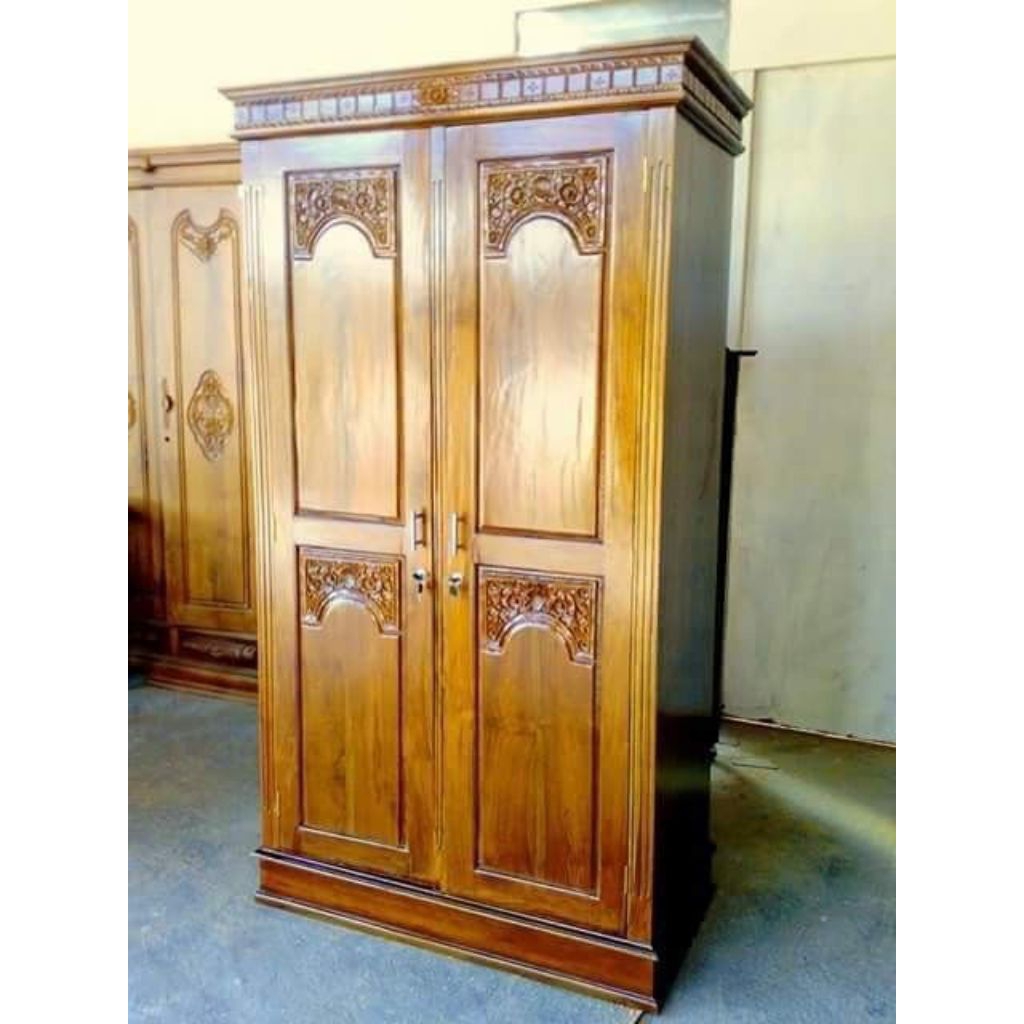 LEMARI BAJU MINIMALIS KAYU JATI || LEMARI PAKAIAN MINIMALIS KAYU JATI