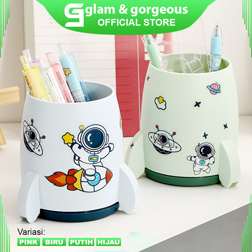 

Tempat Pensil Lucu Roket Astronot Anak Alat Tulis Karakter Kartun Unik untuk Meja Belajar - TPS002