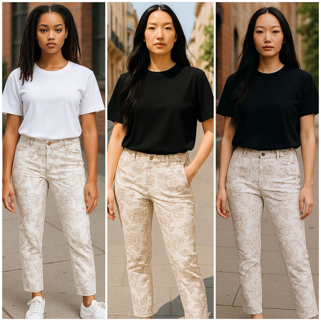 Celana J.Jill Denim Floral Authentic Fit Slim Ankle Pants