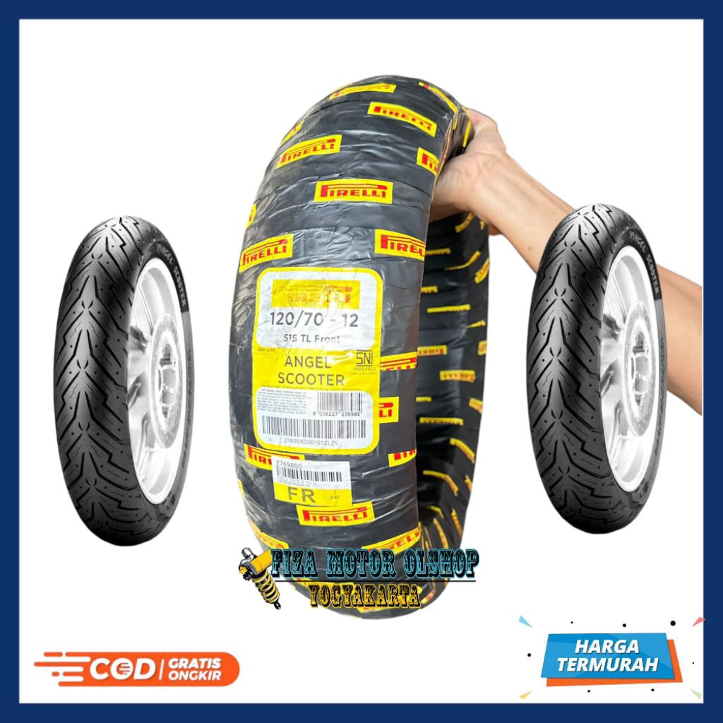 (Tangan Pertama) Ban Tubeless 120/70-12 Pirelli Angel Scooter Ban 120 70 12 Scoopy Vesmet Vespa Mati