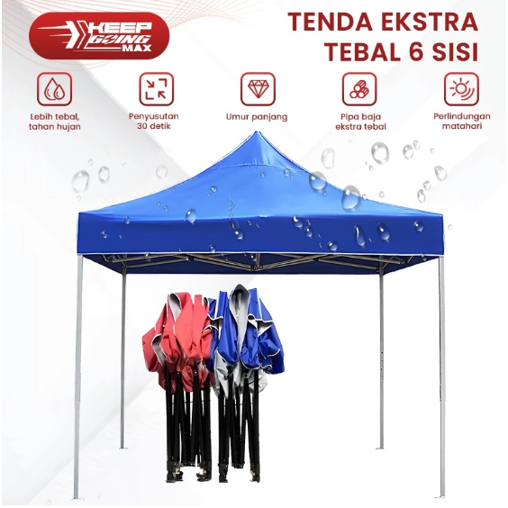 Tenda outdoor payung besar kerai lipat teleskopik hut payung kaki empat hut