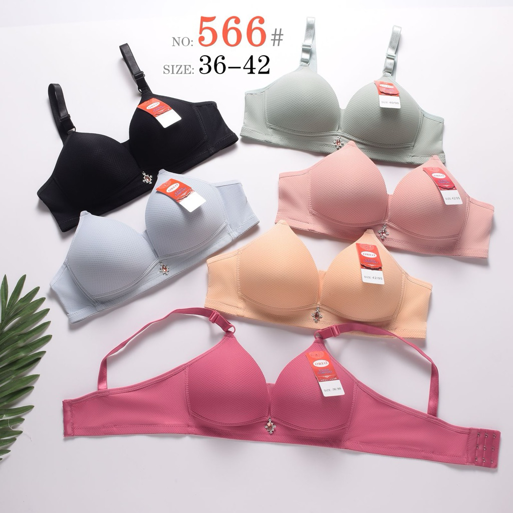 VL 2 PCS BH OREO 566 PORI CUP B KAIT 3 Bh Silky Soft Tanpa Kawat Dwjl