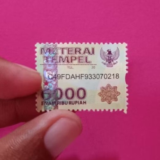 

METERAI TEMPEL 6000 ASLI POS INDONESIA 1 PCS