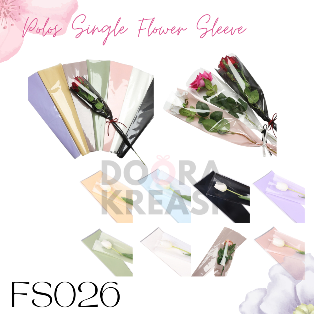 

Flower Sleeve Plastik Bungkus Bunga Polos Single [50lembar]