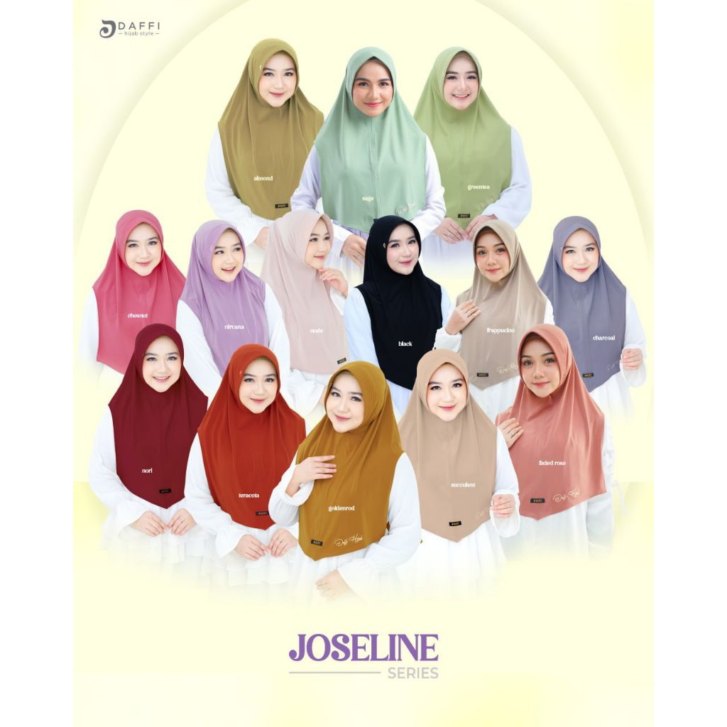 Hijab Daffi Original - Hijab kerja sekolah - Pad Instan - Joseline Series Daffi