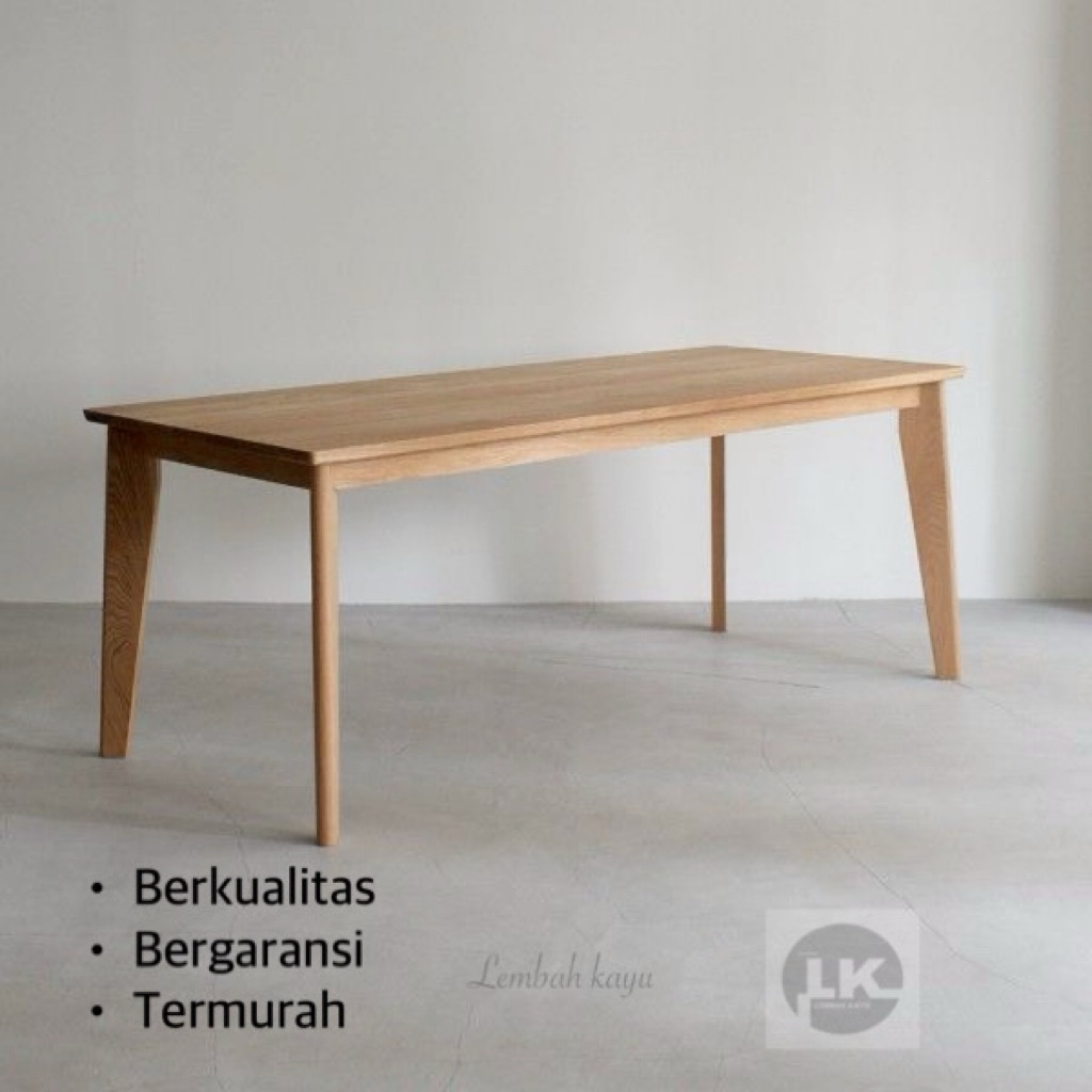 Meja persegi panjang kayu mahoni