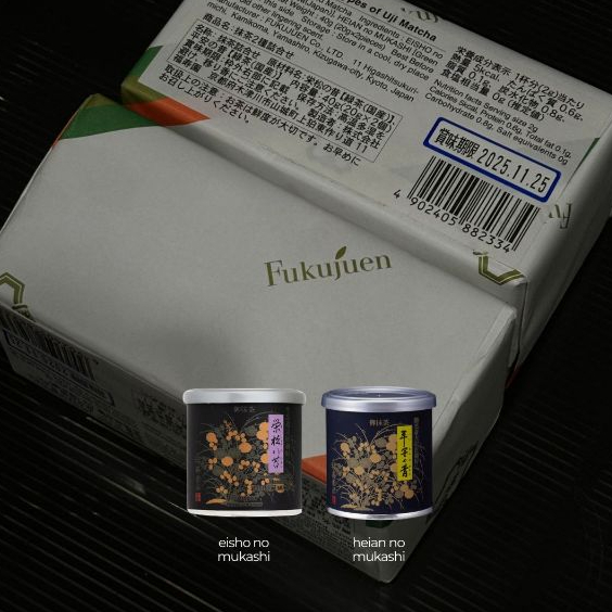 

[KAZEN] Fukujuen Matcha Set isi Eisho no Mukasi + Heian no Mukashi – Ceremonial Grade Matcha Powder