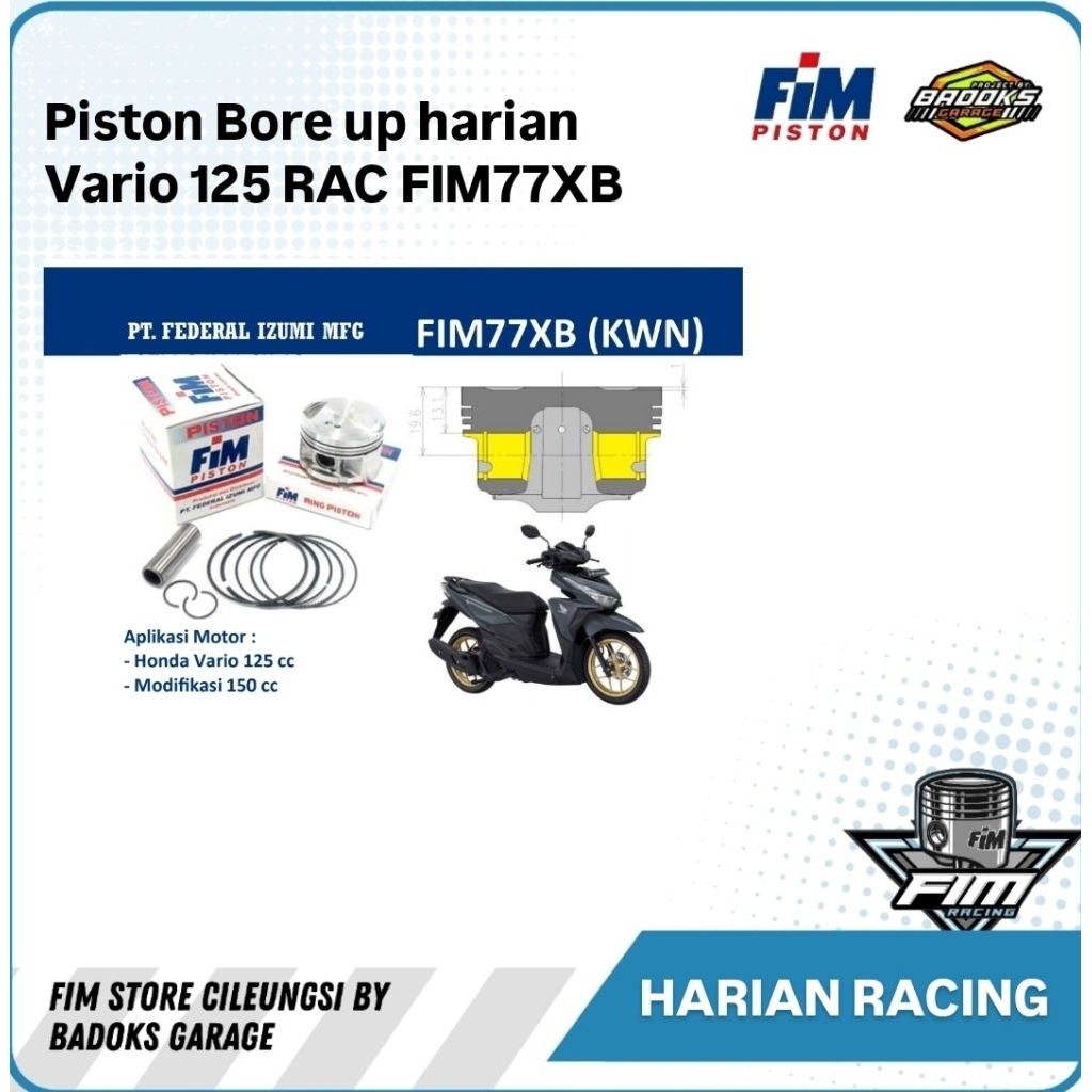 piston vario 125 Bore up 150cc FIM77 XB