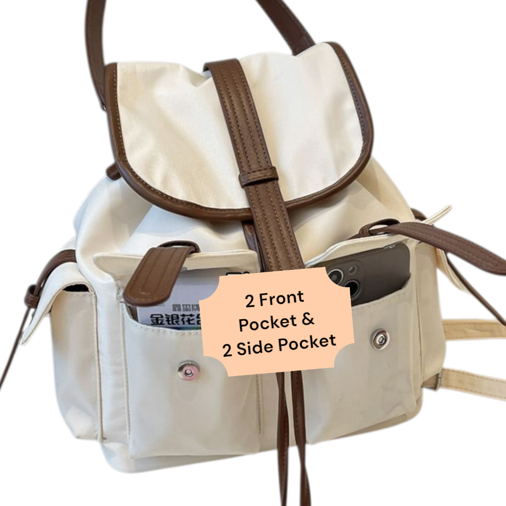 Huer ~ Tas Ransel Wanita Moguan 3 Ways Nylon Backpack 9536-619 #28196 Co
