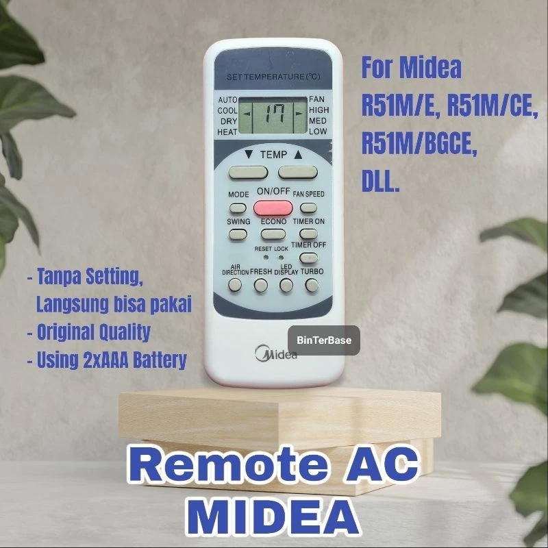 Remote remot AC MIDEA R 51 M / E R51M/CE R51M/BGCE KW Ori Original Quality