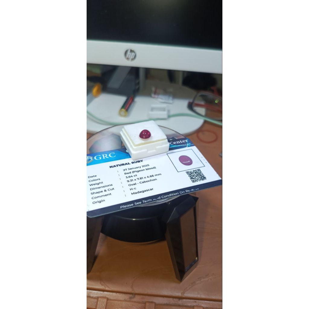 natural ruby with memo