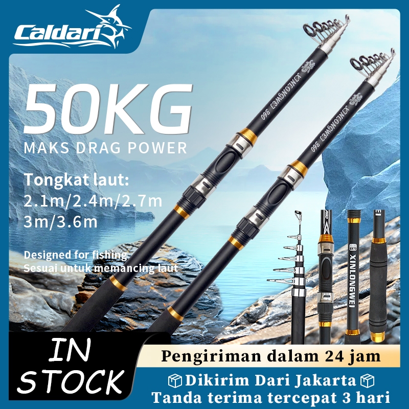 Carbon Fiber Sea Fishing Rod 2.1M-3.6M/7 Tongkat Stik Pancing Joran Pancing 3.6Meter Laut Sungai