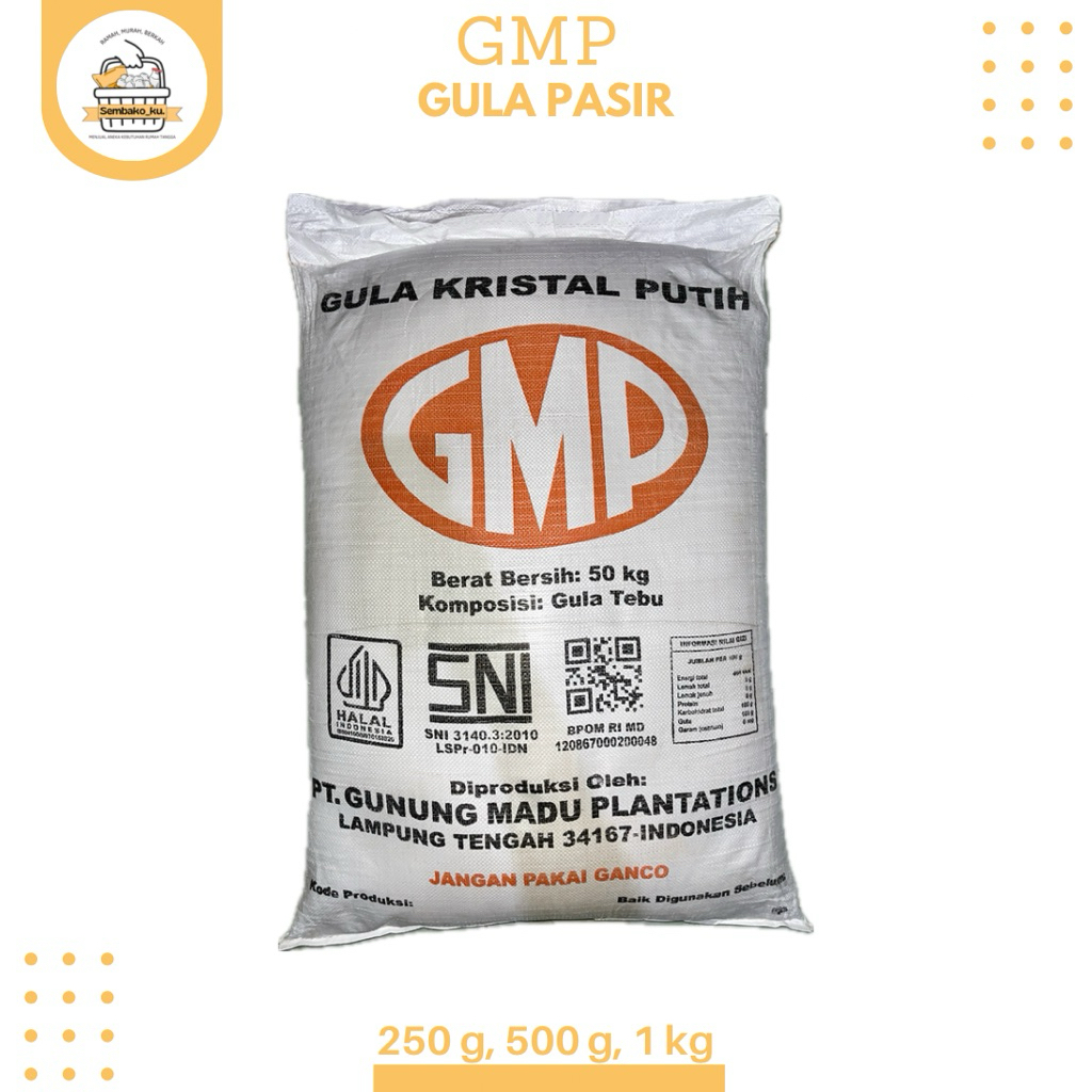 

GMP Gunung Madu Gula Pasir 250g, 500g, 1kg.