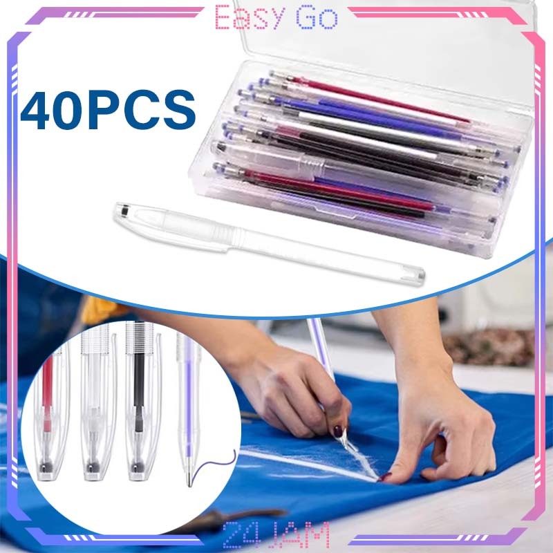 

Isi 40pcs Pulpen Heat Erasable Warna Pen Heat Erasable Pen Pola Panas Pen Penanda Kain Untuk Spidol Marker Kain Kulit