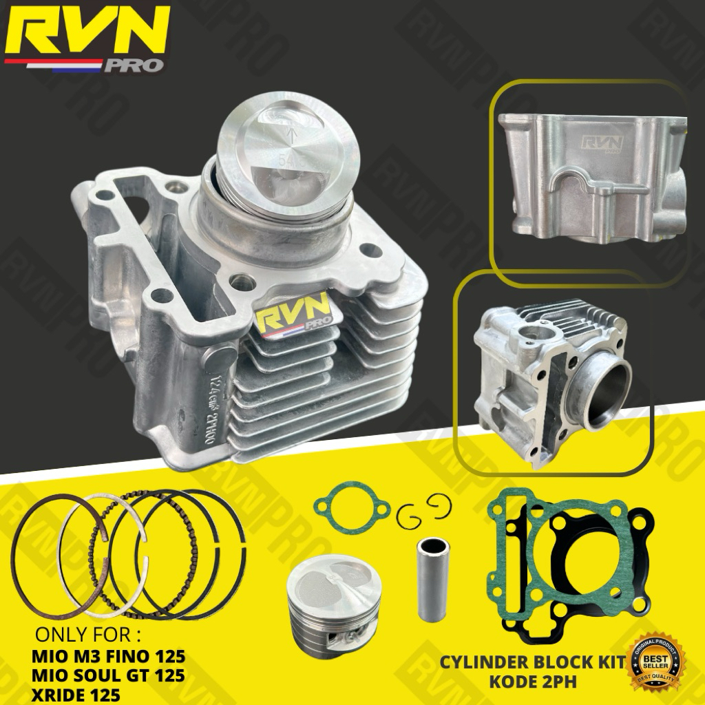 BLOK SEHER BORING BORINGAN PAKET BOREUP BORE UP MIO M3 FINO 125 MIO SOUL GT XRIDE 125 54.5 54 59