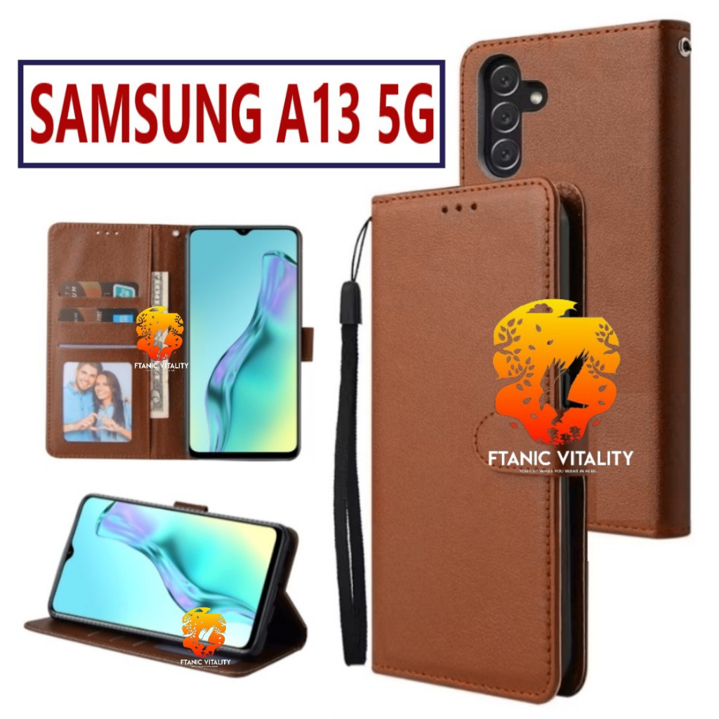 FLIP LEATHER CASING SAMSUNG A13 5G CASE KULIT FLIP WALLET LEATHER DOMPET KULIT PREMIUM SARUNG BUKA T