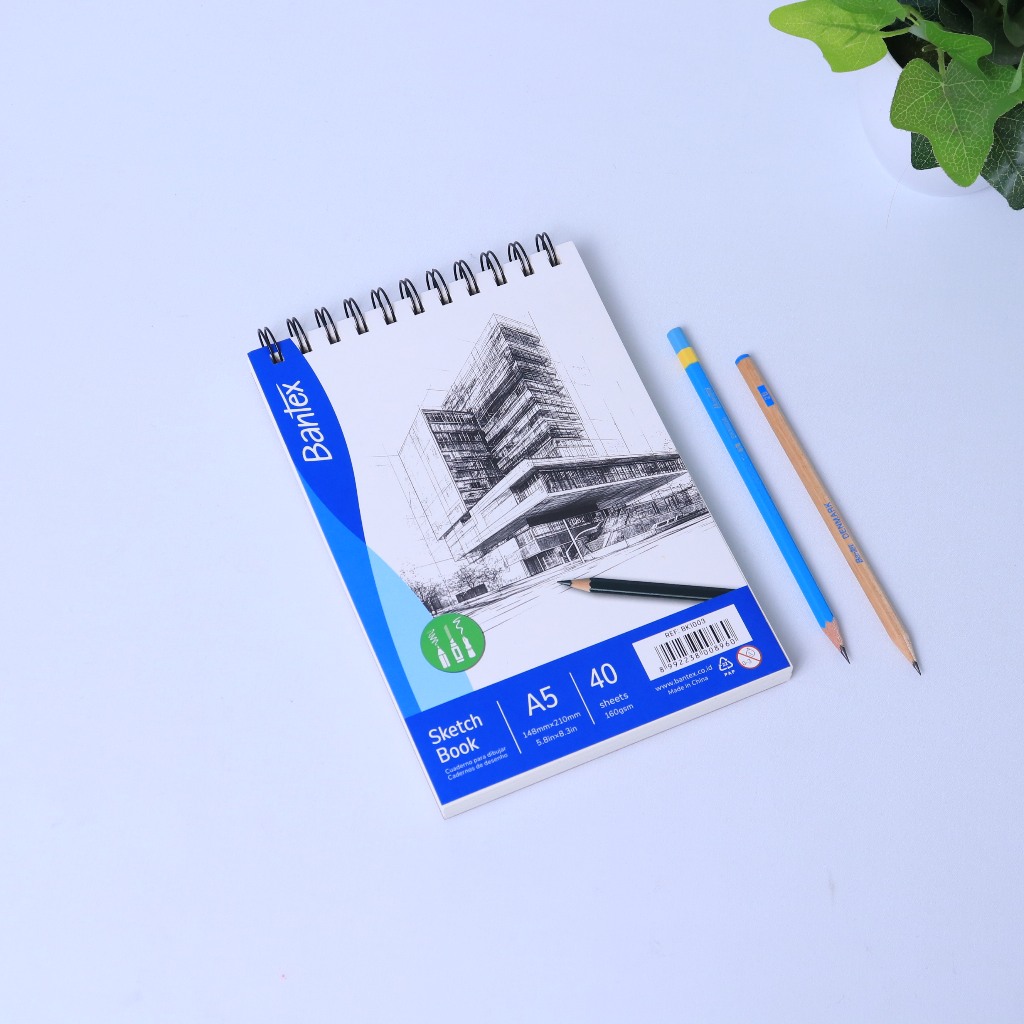 

[Avjaya Stationery] Bantex Buku Gambar Sketsa A5 / Sketchbook Spiral A5 160gr 40 Lembar BK1003