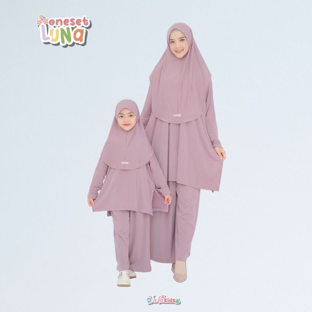 PREMIUM Violakids - Luna Set Jersey / Setelan Kulot Anak dan Dewasa / Couple Baju Ibu dan Anak