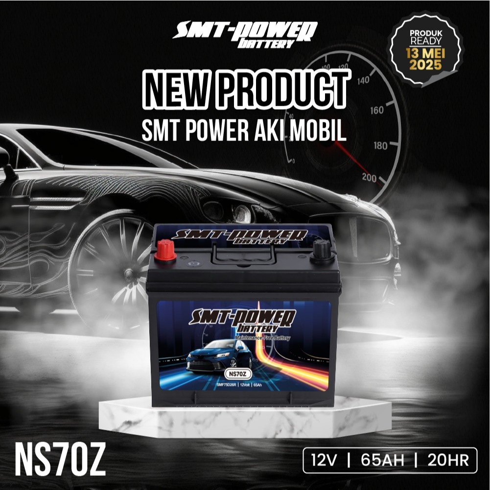 Smt Power Battery Aki Mobil NS70Z 12 Volt 65 Ah Baterai Kering Mobil Maintenance Free Battery