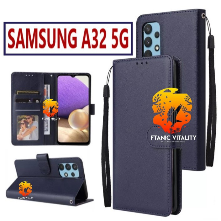 FLIP LEATHER CASING SAMSUNG A32 5G CASE KULIT FLIP WALLET LEATHER DOMPET KULIT PREMIUM SARUNG BUKA T