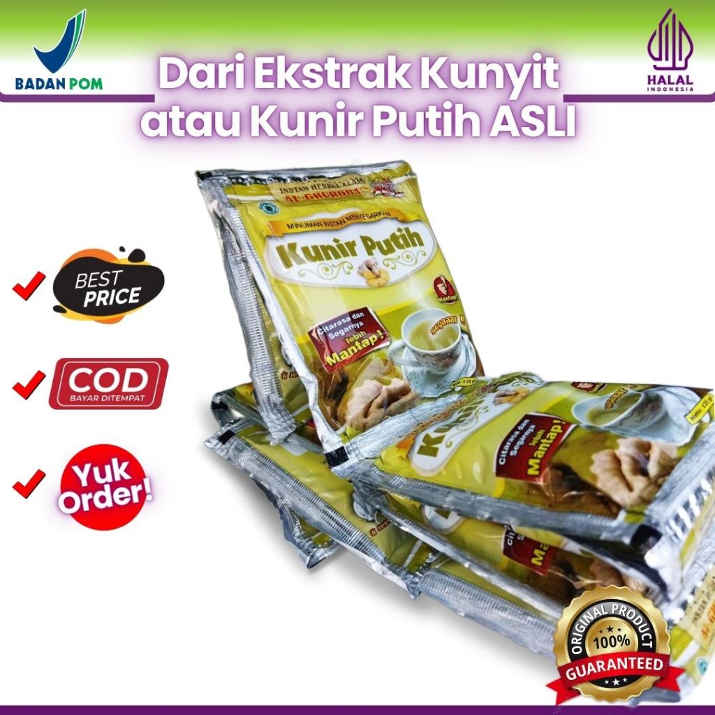 

Kunir Putih Jamu Herbal Renteng 10 Sachet – Obat Alami Maag, Kanker, Tumor, Haid, Detox, Al-Ghuroba