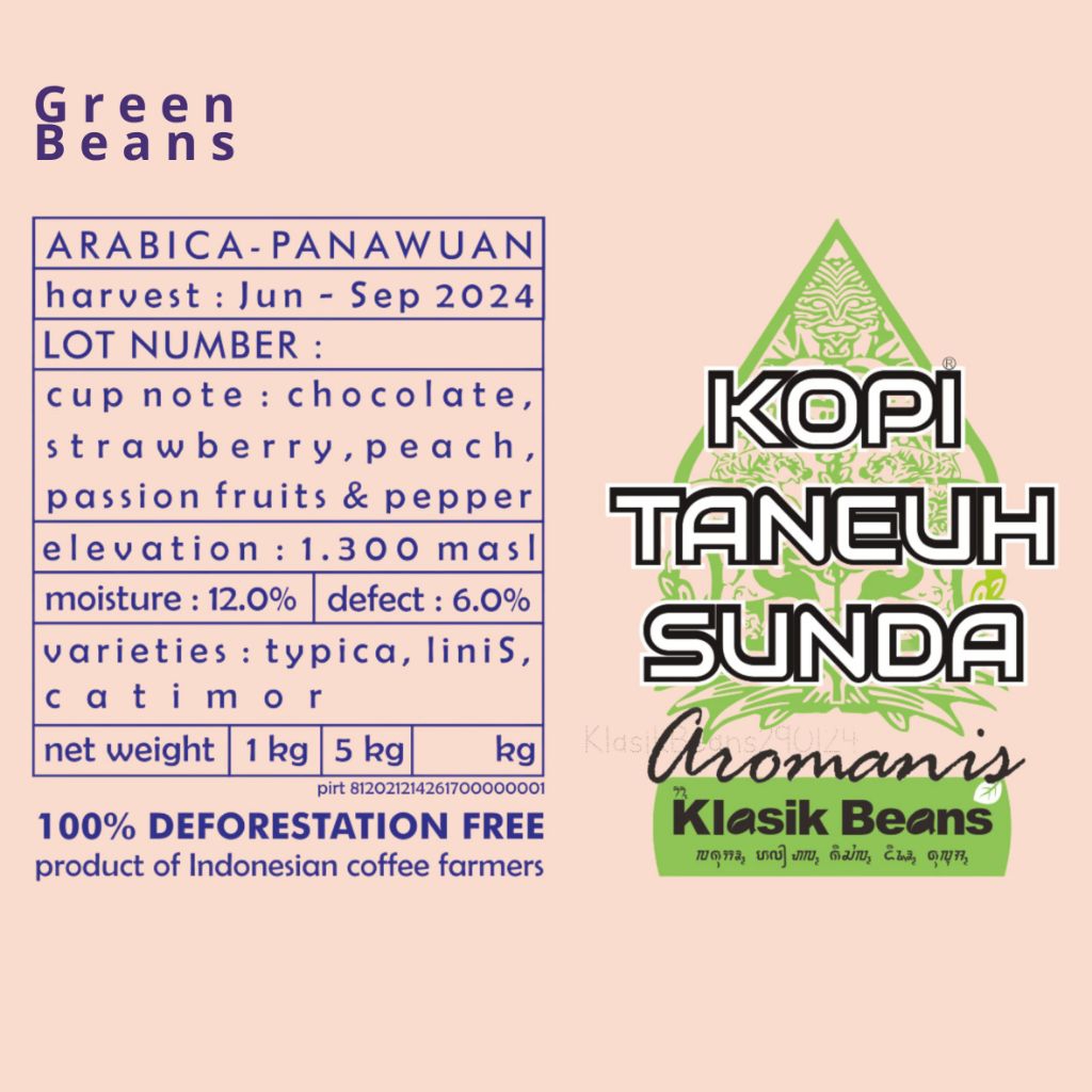 

Greenbeans Arabica Java Sunda Aromanis | Natural Classic