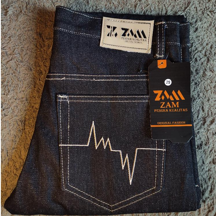 Celana Denim Selvedge Bahan Denim Tebal Black Indigo