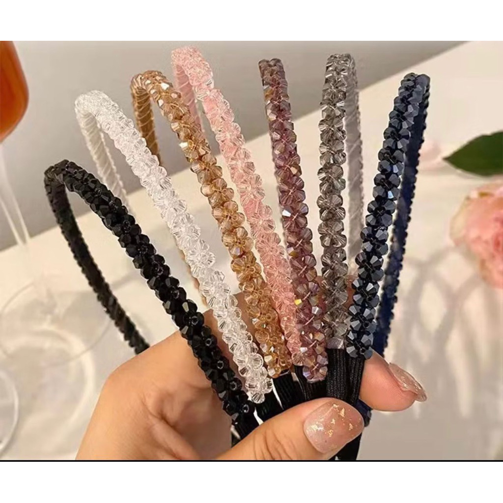 bando kristal - bando korea kristal tebal - bando wanita - bando pesta