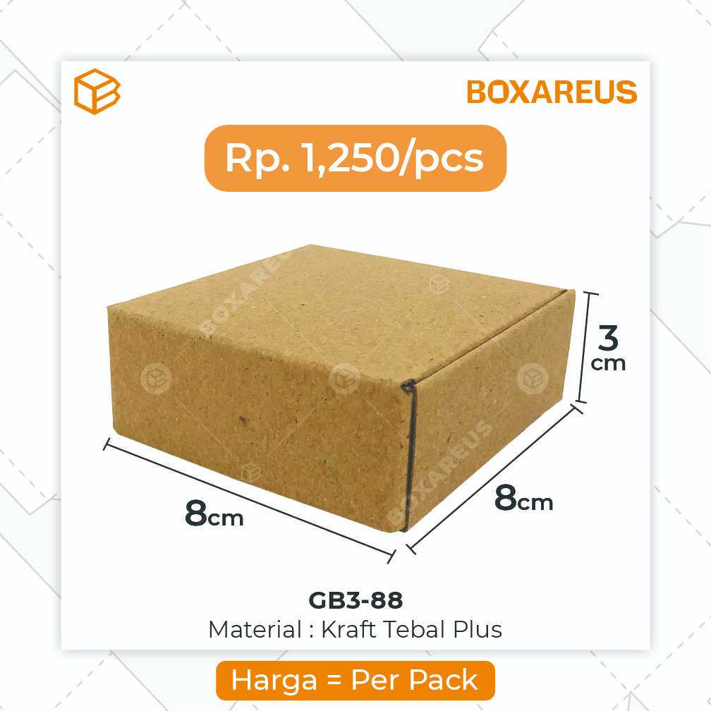 

Gift Box Kotak Packing Packaging Souvenir Bahan Brown 8x8x3 cm | GB3