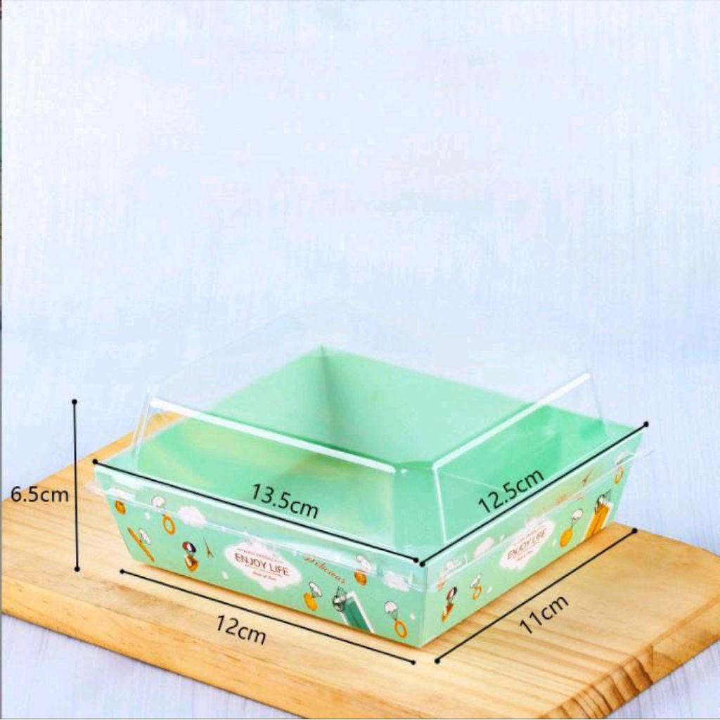 

10 pcs paper box kotak motif enjoy life hijau 11x12cm