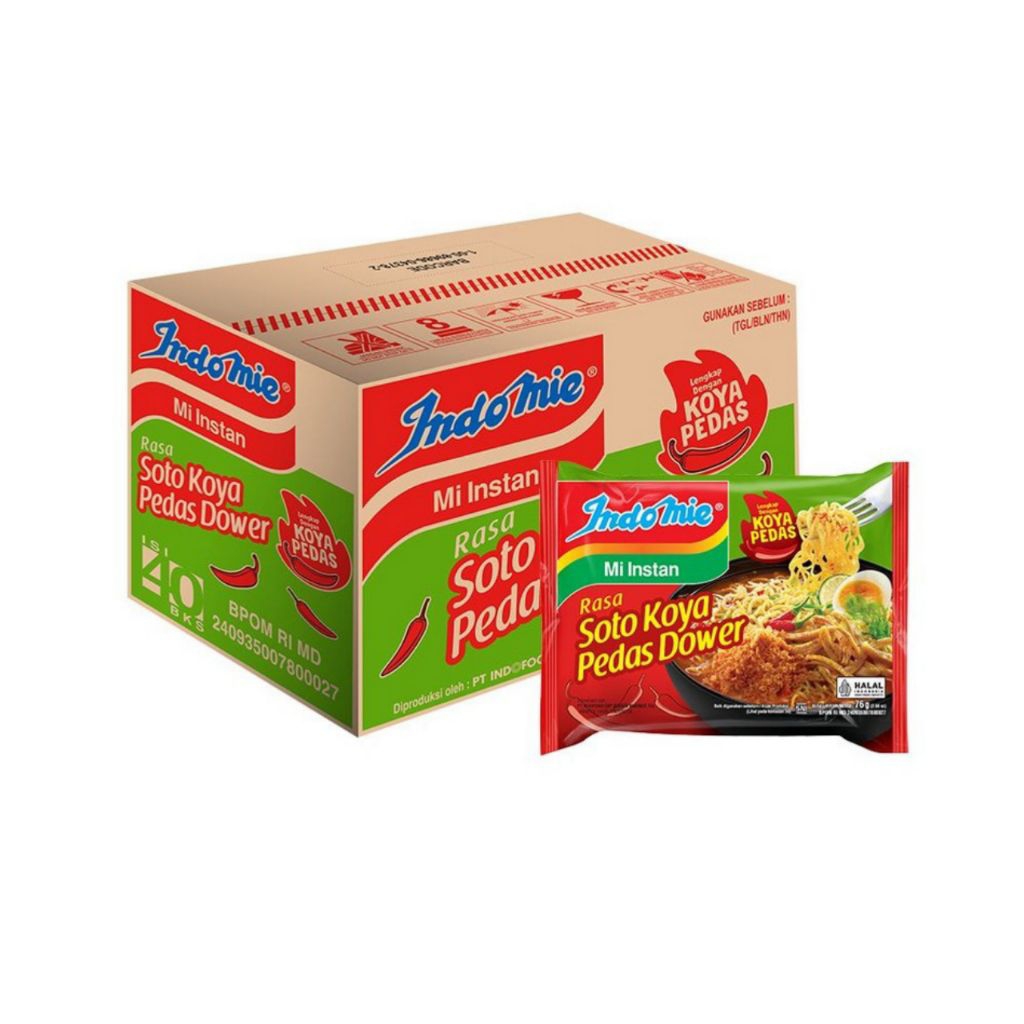 

Indomie Rasa Soto Koya Pedas Dower 1 Karton 40pcs