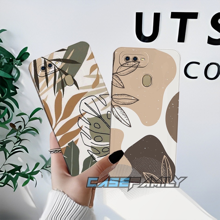 Softcase untuk OPPO A5s/A7/A12/A11K/F9/REALME 2 PRO/A3S/A1K/REALME C2 -  Fashion Case Motif Daun - K
