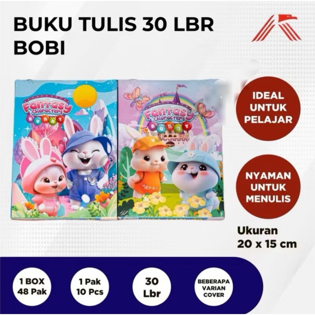 

Buku tulis merk BOBI uk 20 × 15 cm