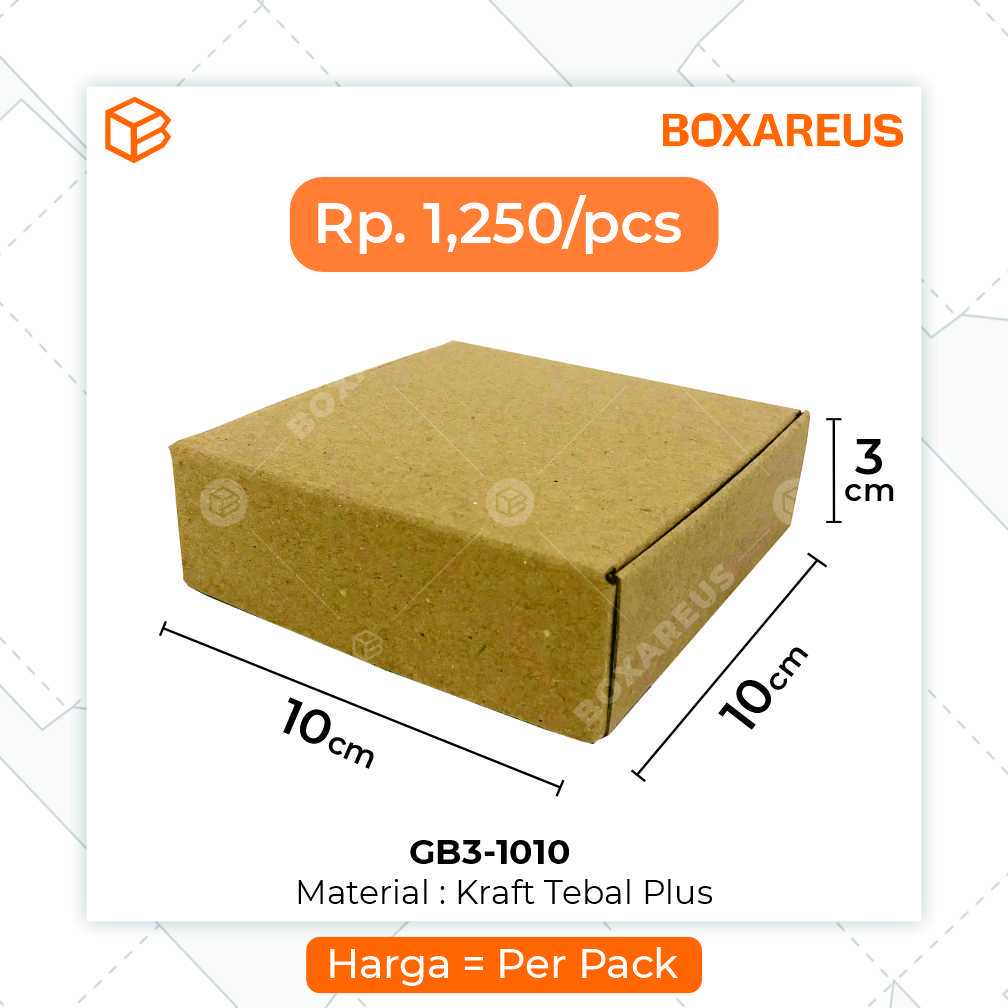 

Gift Box Kotak Packaging Souvenir Brown Kraft 10x10x3cm | GB3