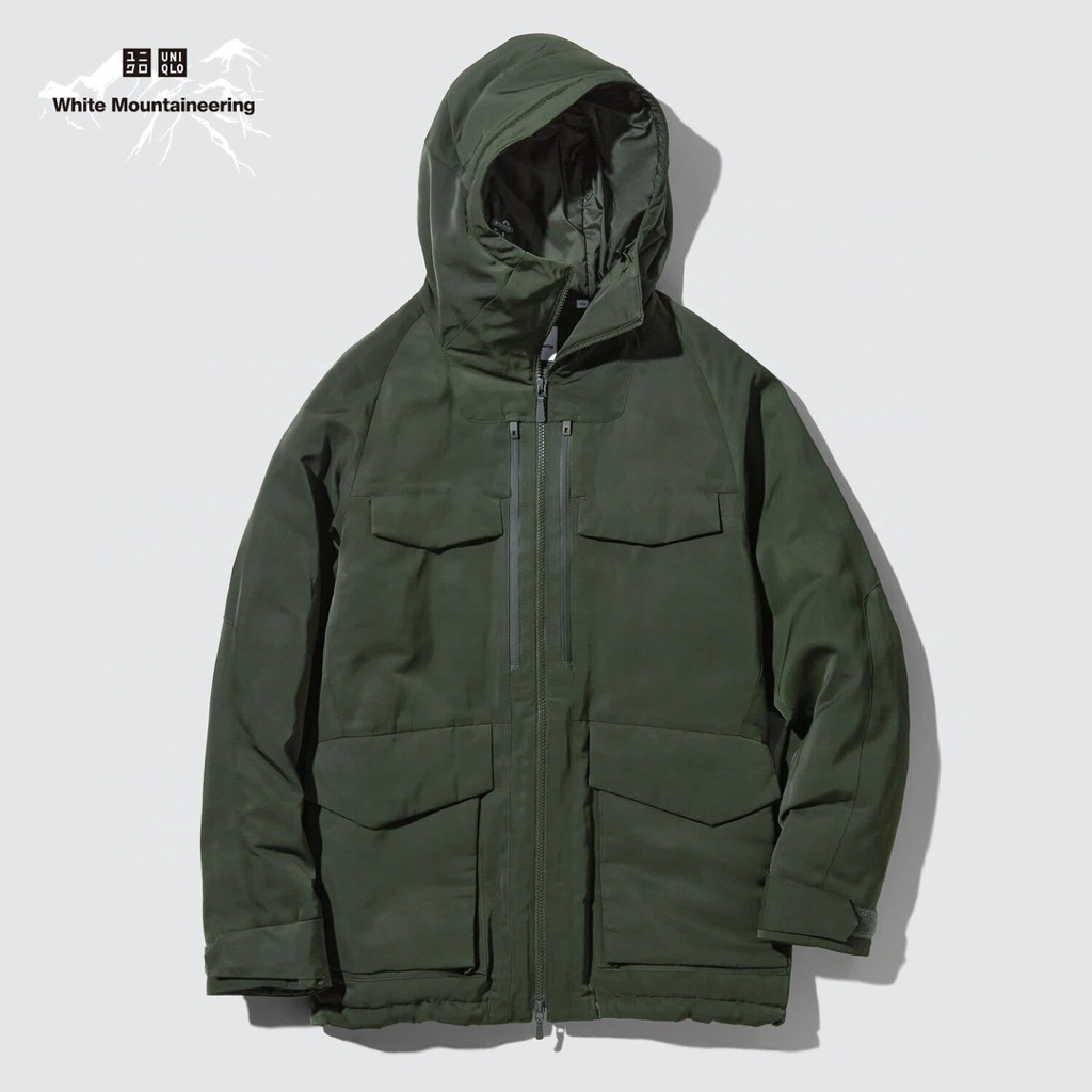 Jaket Uniqlo White Mountaineering Hybrid Down Parka Dark Green