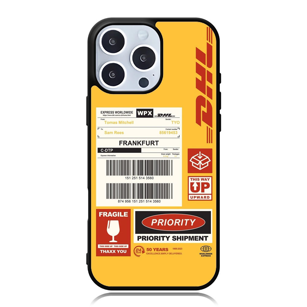 iPhone Case 17 16 15 14 13 12 11 X XR Xs 8 7 Plus Pro Max SE TPU Rubber Custom DHL Label Receipt