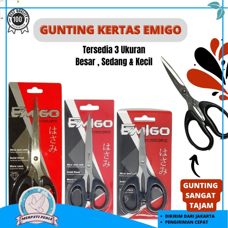 

MERPATI Gunting kertas Emigo Hitam Kecil Sedang Besar Serbaguna