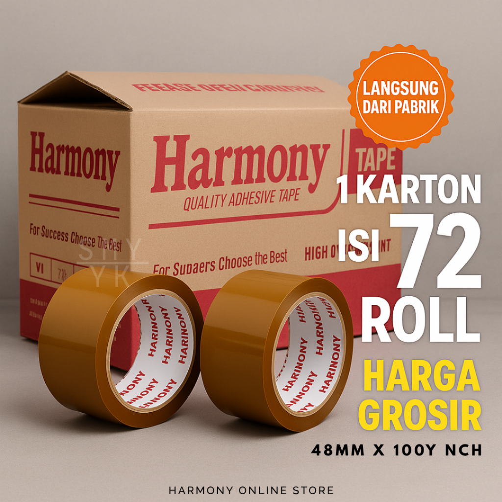 

Isi 72 PCS Lakban Coklat Harmony 48mm x 100 Yard Ukuran NACHI Ungu | Lakban OPP 100Yard Uk. Nachi
