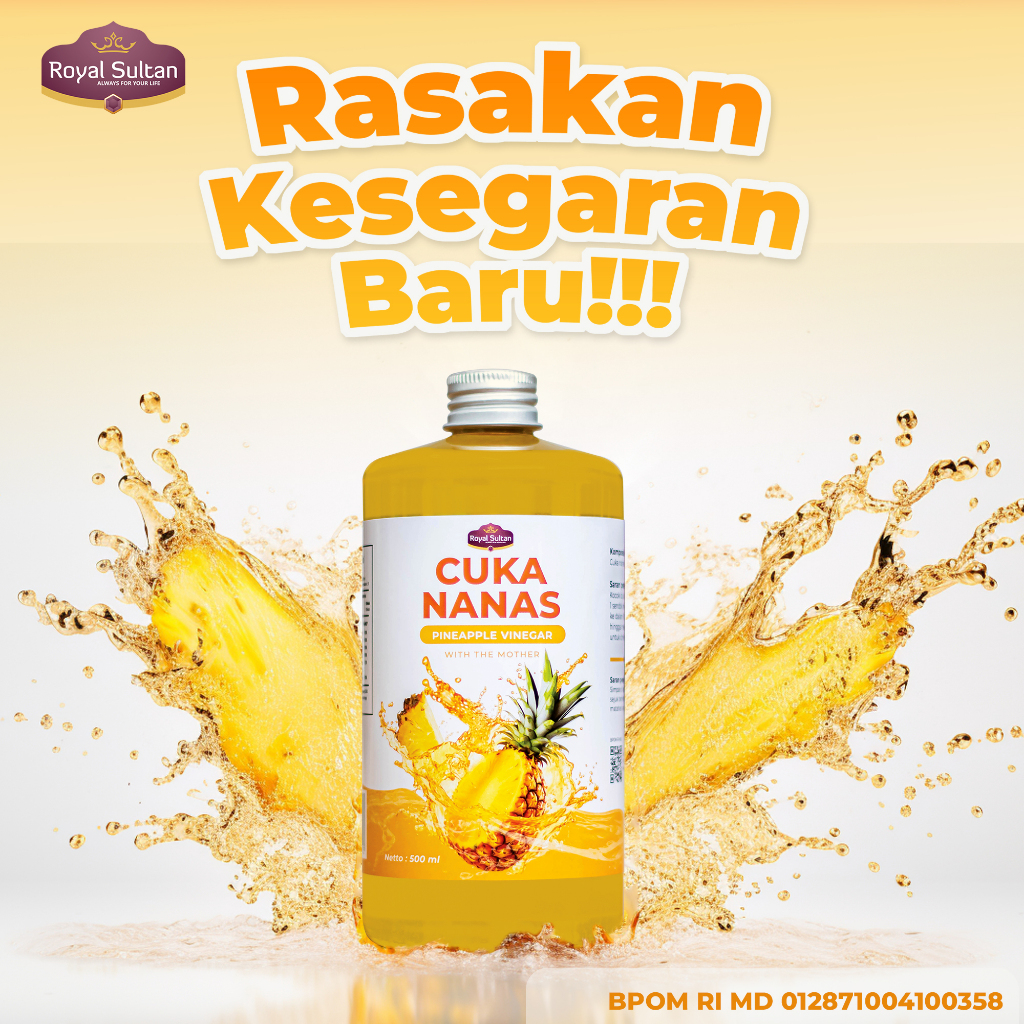 

Cuka Nanas Royal Sultan 500ml with Mother for Lowering Blood Sugar and Weight Loss FREE BUBBLE WARP