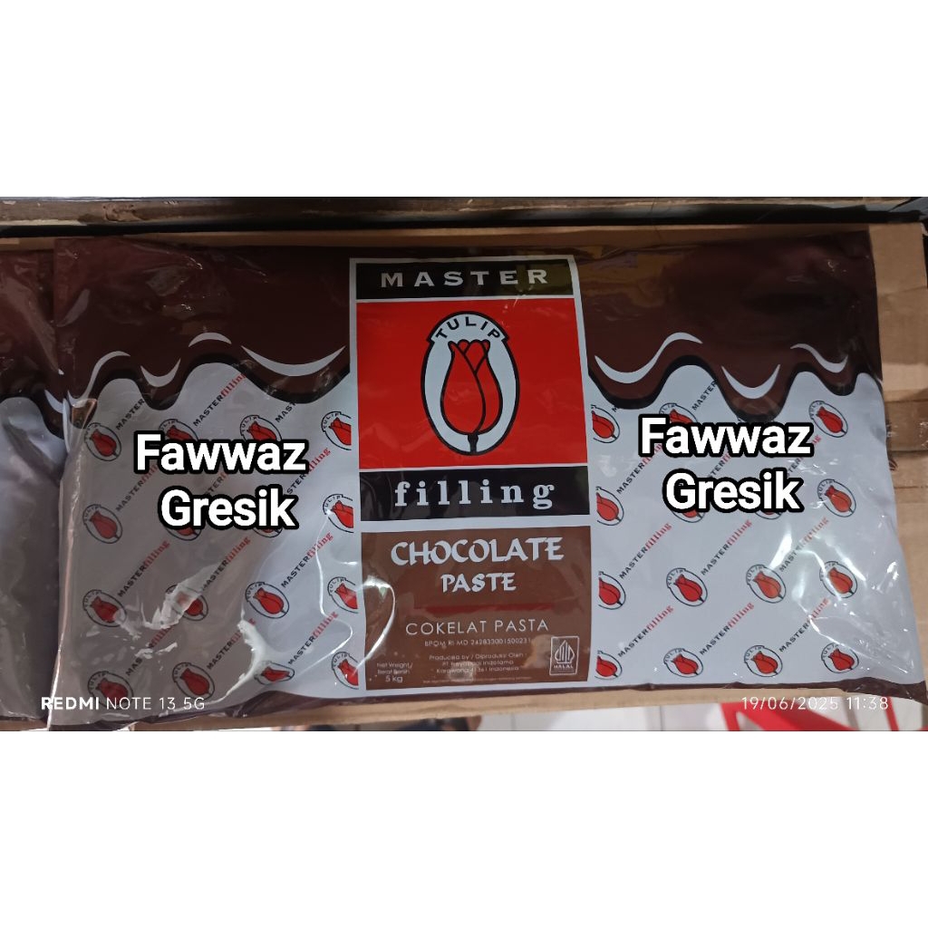 

Tulip Master Filling Chocolate Coklat Paste 5Kg / Master Filling Tulip Selai Cokelat 5 Kg
