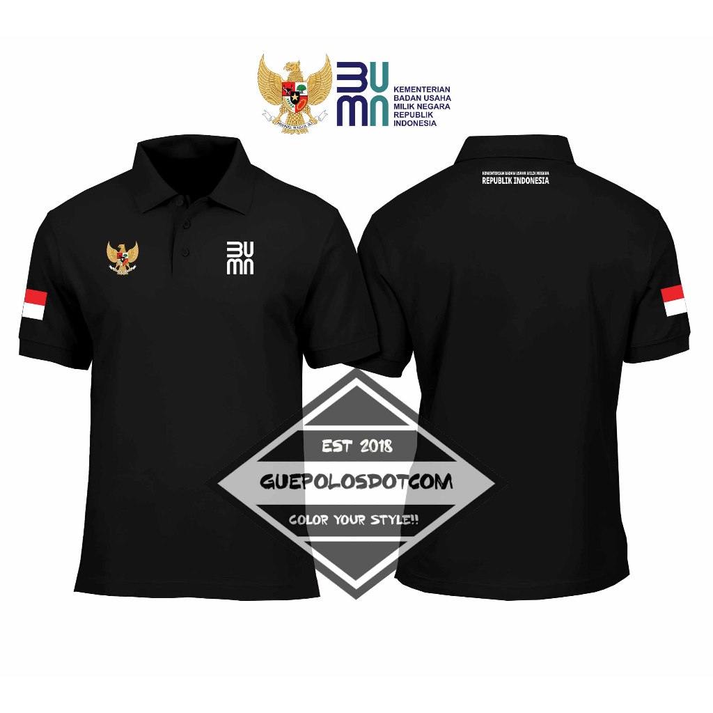POLOSHIRT BERKERAH LOGO BUMN GARUDA - Baju Berkerah BUMN/Kementerian Badan Usaha Milik Negara Republ