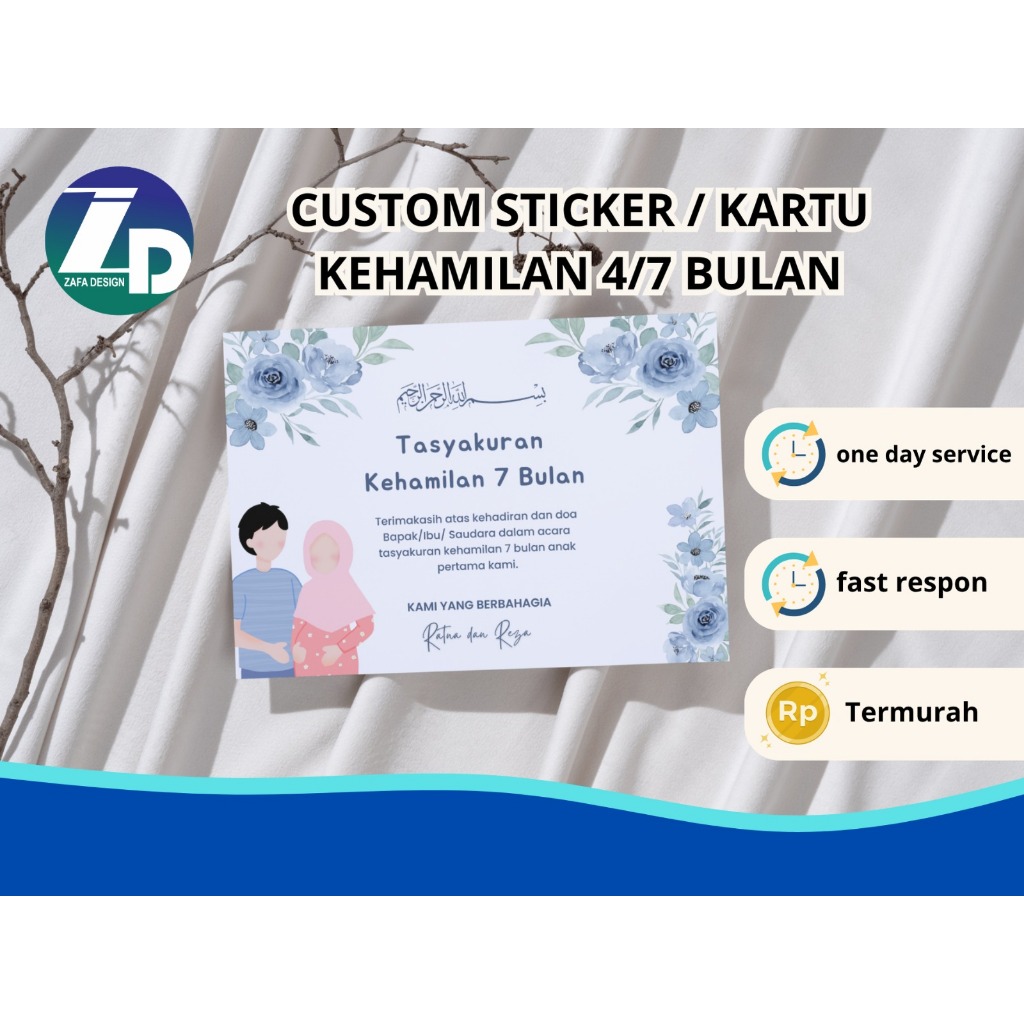 

STIKER TASYAKURAN KEHAMILAN 4 BULANAN / 7 BULANAN - ZD
