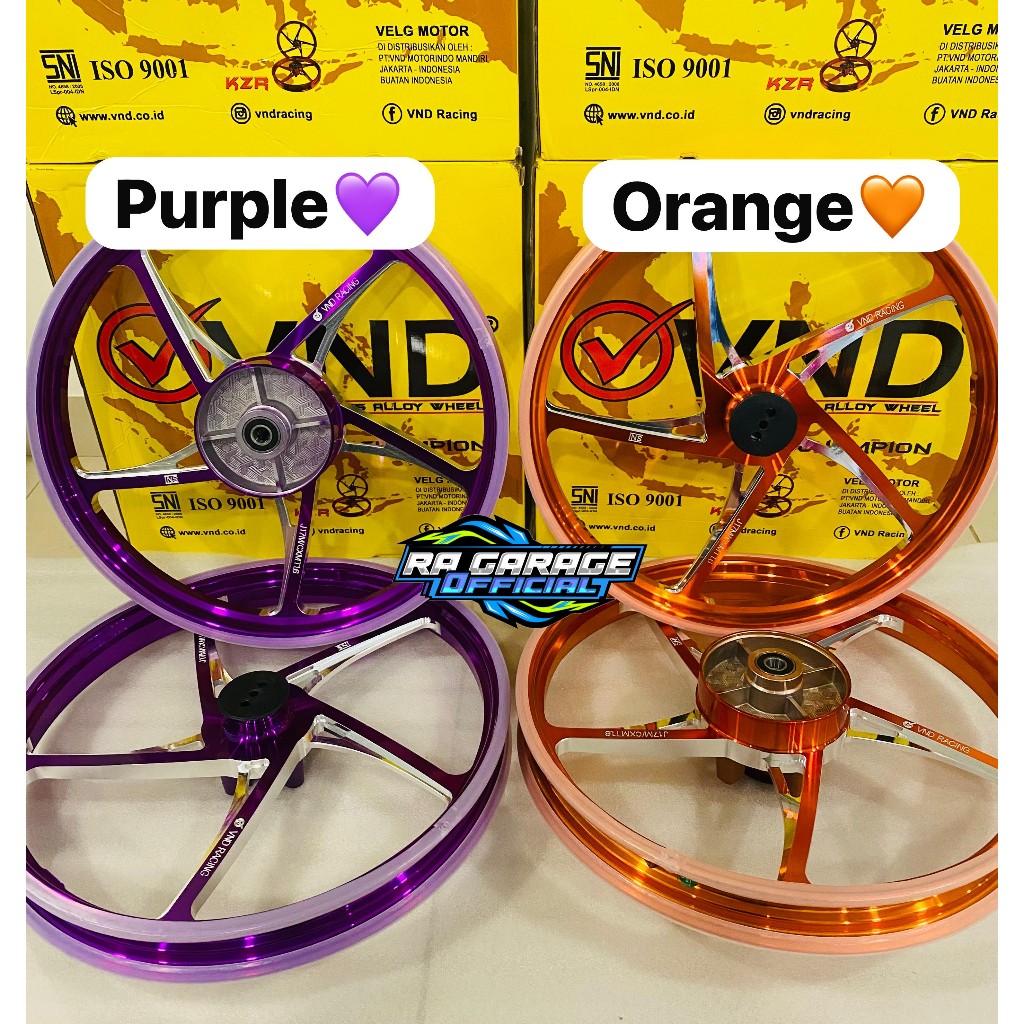 Velg KZR Merk VND Racing Ring 17 Custem PNP Satria Fu150 Satria FuFi Satria 2T Hiu Satria Lumba F : 