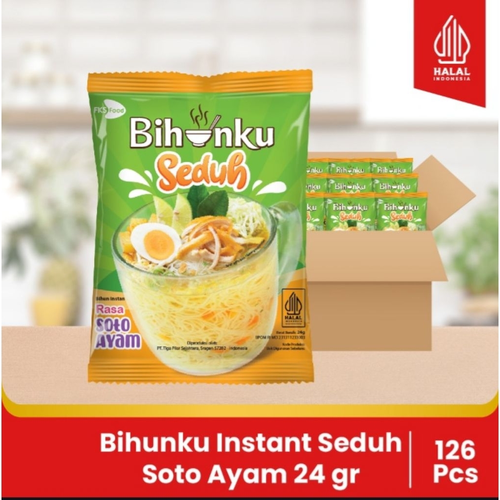 

Bihunku Instant - Seduh Soto - 1 Karton - 120 Pcs - 24gr