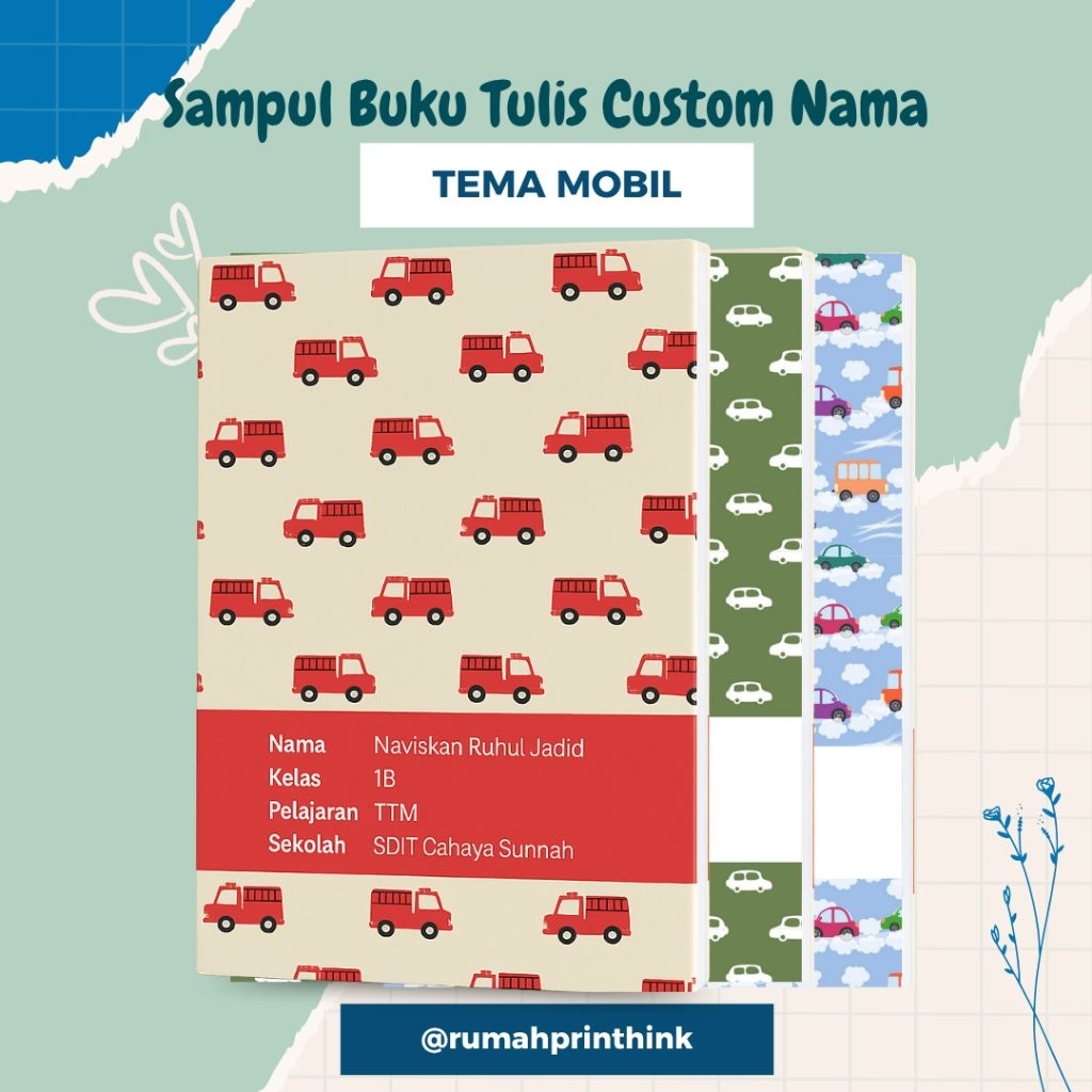 

Sampul Custom Buku Tulis Karakter, Sampul Custom Nama Karakter Anak -laki Sampul Buku Custom SD