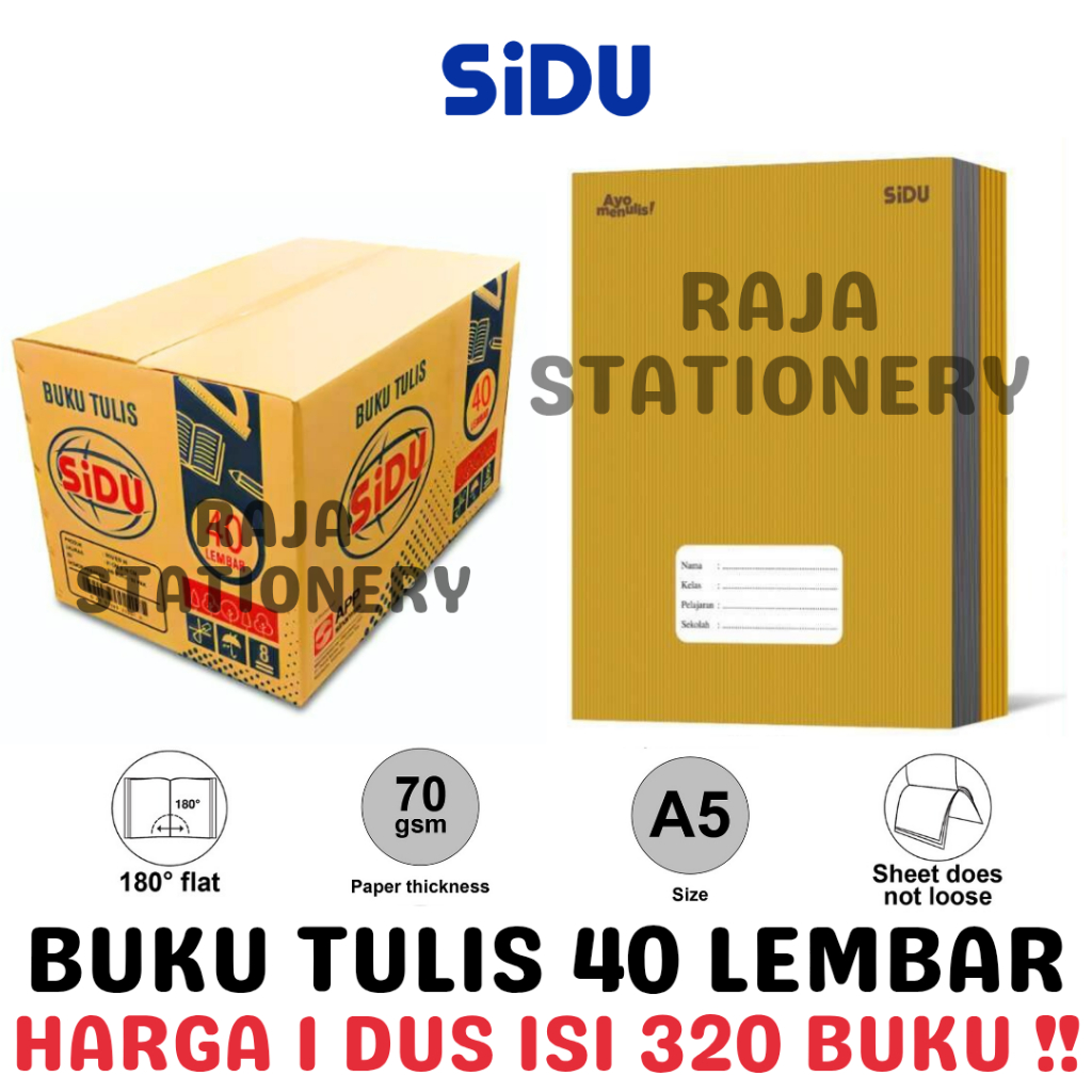 

BUKU TULIS 40 LEMBAR GARIS SiDU CRAFT NOTEBOOK A5 BROWN COVER RULED BUKU TULIS COVER COKLAT BUKU KRAFT ANAK CATATAN SEKOLAH SINAR DUNIA KARTON DUS [320PCS]