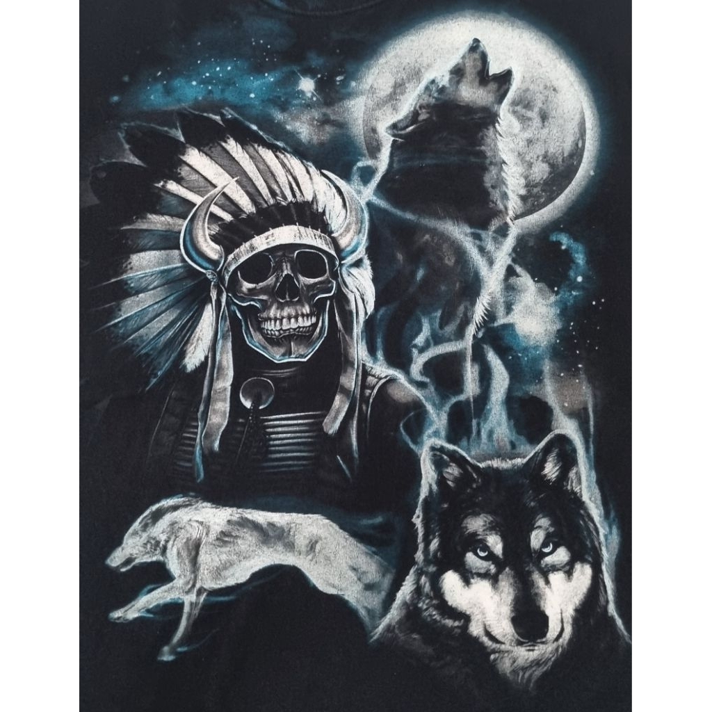 Kaos art Indian vintage full print depan