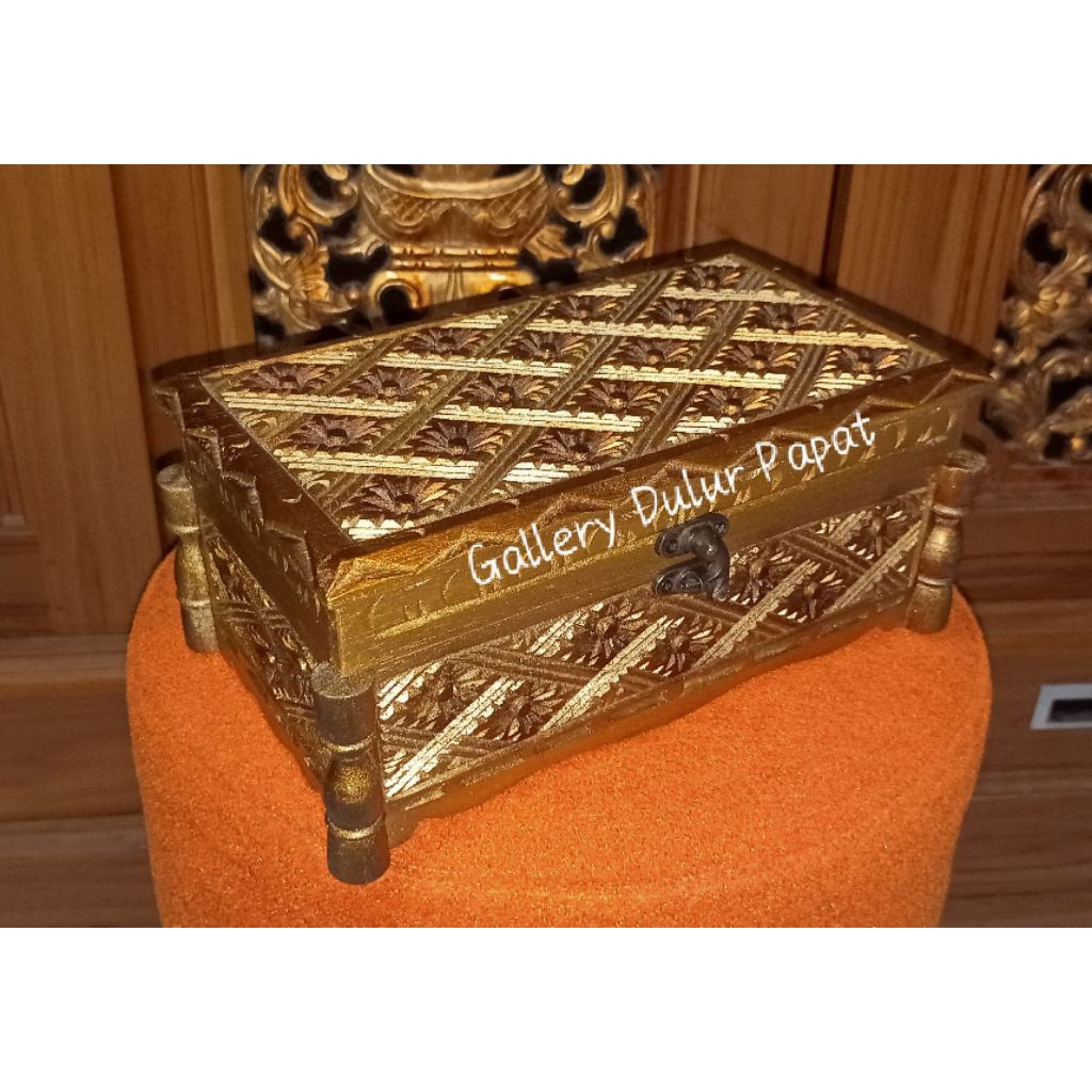 Tempat Perhiasan Kayu Jati / Kotak Emas kayu jati asli / Wadah Emas kayu jati / Tempat Uang (Kayu Ja