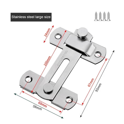 Grendel Kait Pintu Geser Stainless Steel/Grendel Slot/Kunci Geser Pintu/Lemari